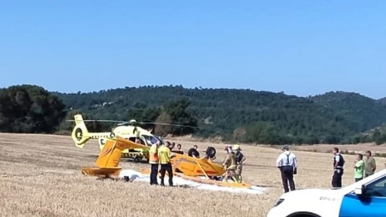 Imagen del accidente de los dos ultraligeros Imagen del accidente de los dos ultraligeros