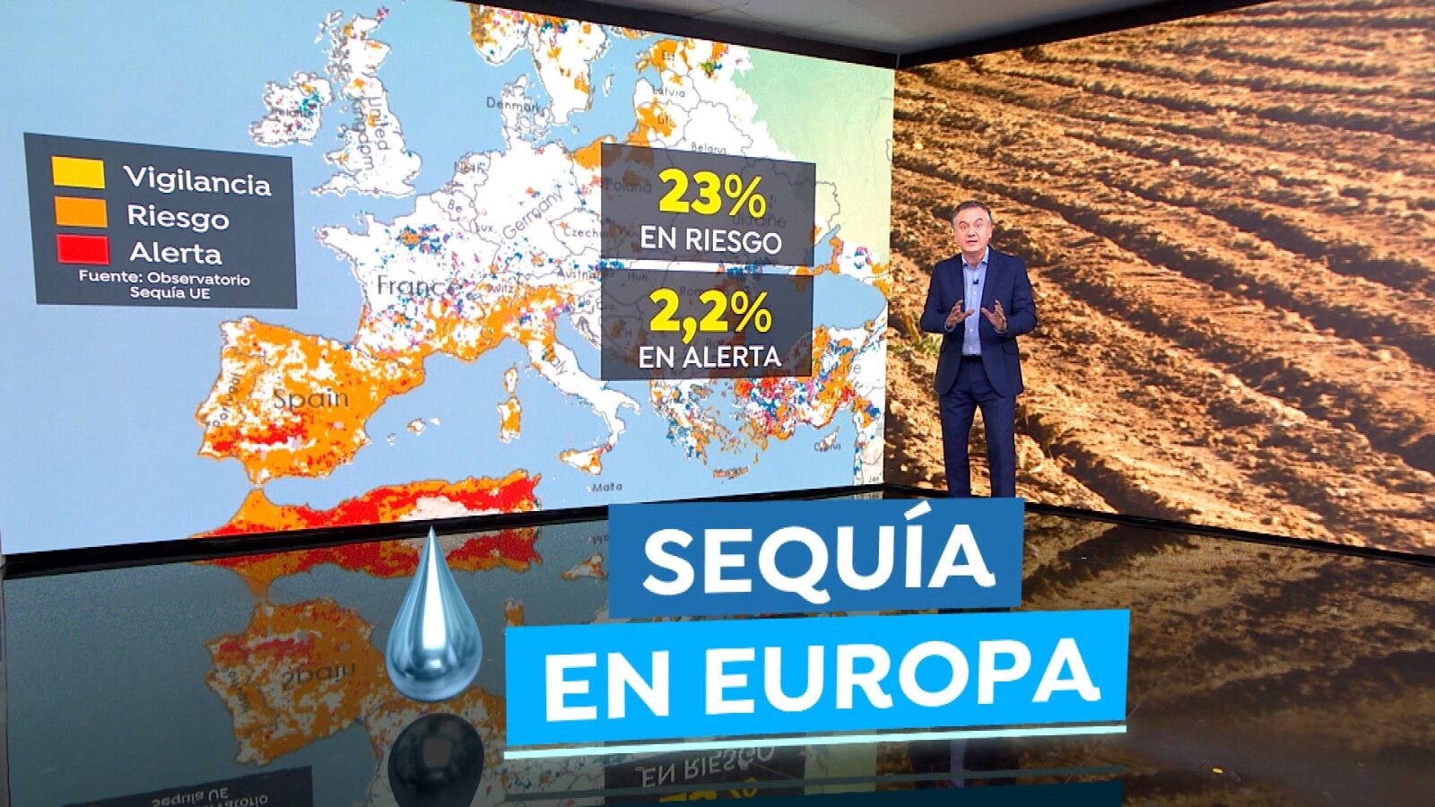 Roberto Brasero muestra cómo avanza la sequía por Europa y el preocupante dato que afecta a España
