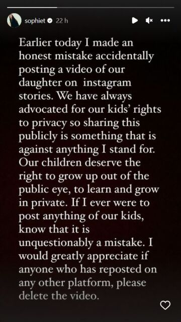 Historia de Instagram de Sophie Turner