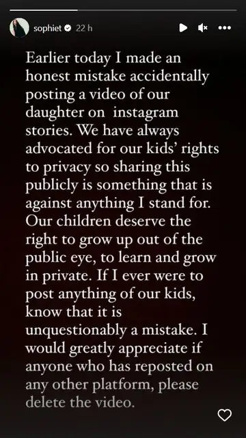 Historia de Instagram de Sophie Turner Historia de Instagram de Sophie Turner