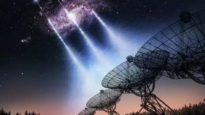 Imagen de archivo que capta señales FRB perforando la galaxia del Triángulo Imagen de archivo que capta señales FRB perforando la galaxia del Triángulo