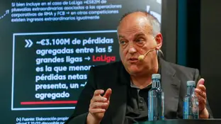 Javier Tebas, en la presentación del Informe Económico anual de LaLiga Javier Tebas, en la presentación del Informe Económico anual de LaLiga