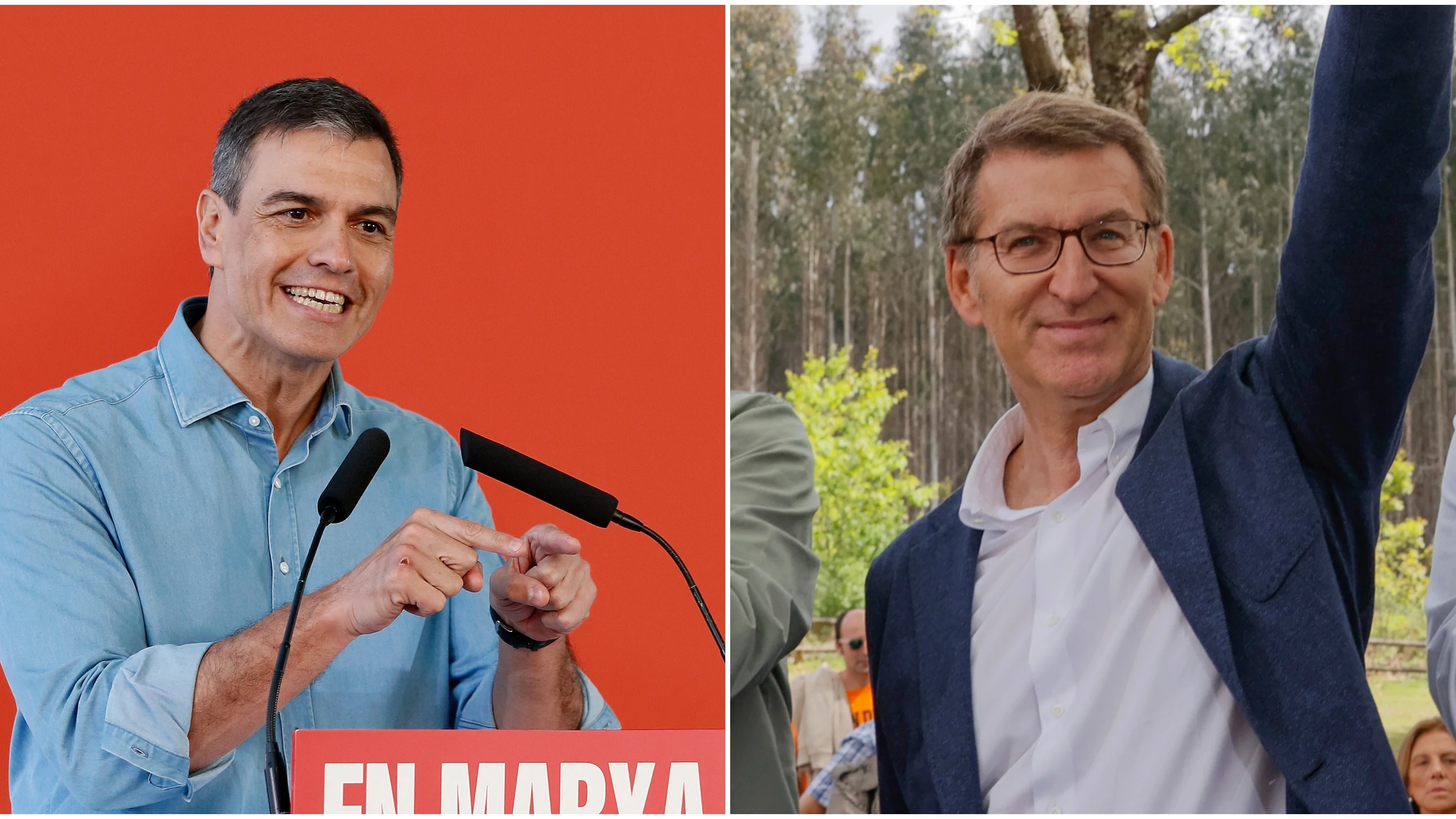 Pedro S&aacute;nchez y Alberto N&uacute;&ntilde;ez Feij&oacute;o