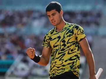 Carlos Alcaraz, en la semifinal ante Borna Coric Carlos Alcaraz, en la semifinal ante Borna Coric