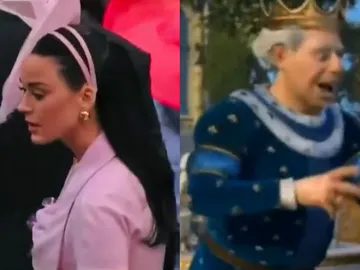 Katy Perry y el rey Harold, de 'Shrek' Katy Perry y el rey Harold, de 'Shrek'