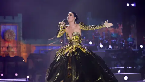 Katy Perry, en el concierto por la coronación de Carlos III