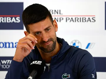 Novak Djokovic atiende a la prensa en Roma Novak Djokovic atiende a la prensa en Roma