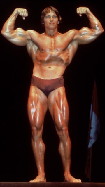 Arnold Schwarzenegger cuando era culturista