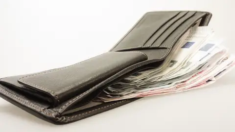 Cartera con dinero Cartera con dinero