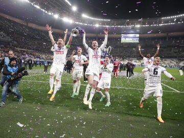Los jugadores del Toulouse celebran la victoria en la Copa de Francia