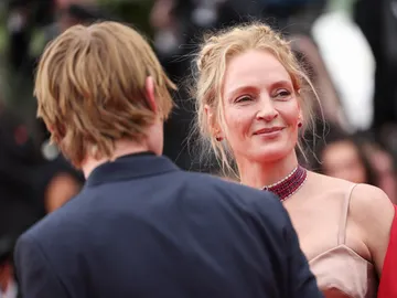 Uma Thurman y su hijo Levon en el Festival de Cannes 2023 Uma Thurman y su hijo Levon en el Festival de Cannes 2023