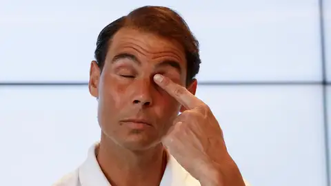 Rafa Nadal, durante la rueda de prensa en su Academia Rafa Nadal, durante la rueda de prensa en su Academia