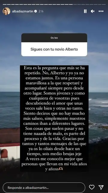 Alba Díaz confirma que ha roto con su novio Alba Díaz confirma que ha roto con su novio