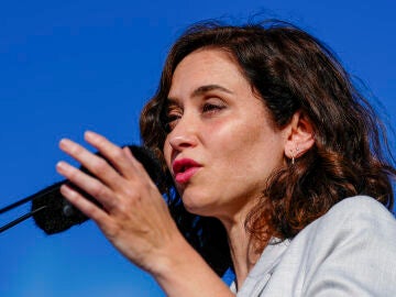 Isabel Díaz Ayuso, durante un mitin del PP