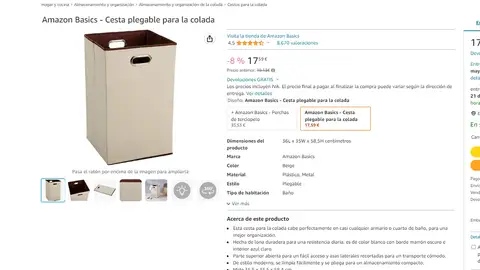 Cesta plegable para la colada Cesta plegable para la colada