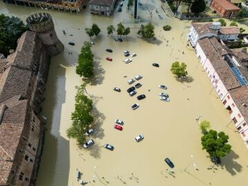 Imagen aérea de la inundación en Ravenna, Italia