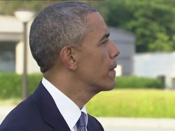 Imagen de Obama durante su visita a Hiroshima