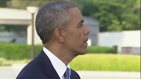 Imagen de Obama durante su visita a Hiroshima Imagen de Obama durante su visita a Hiroshima