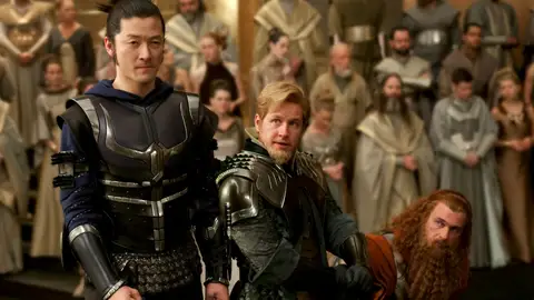 Hogun (Tadanobu Asano), Fandral (Joshua Dallas), y Volstagg (Ray Stevenson) en 'Thor' Hogun (Tadanobu Asano), Fandral (Joshua Dallas), y Volstagg (Ray Stevenson) en 'Thor'