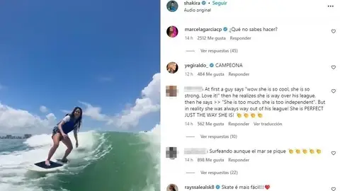 Comentarios en el vídeo de Shakira surfeando Comentarios en el vídeo de Shakira surfeando