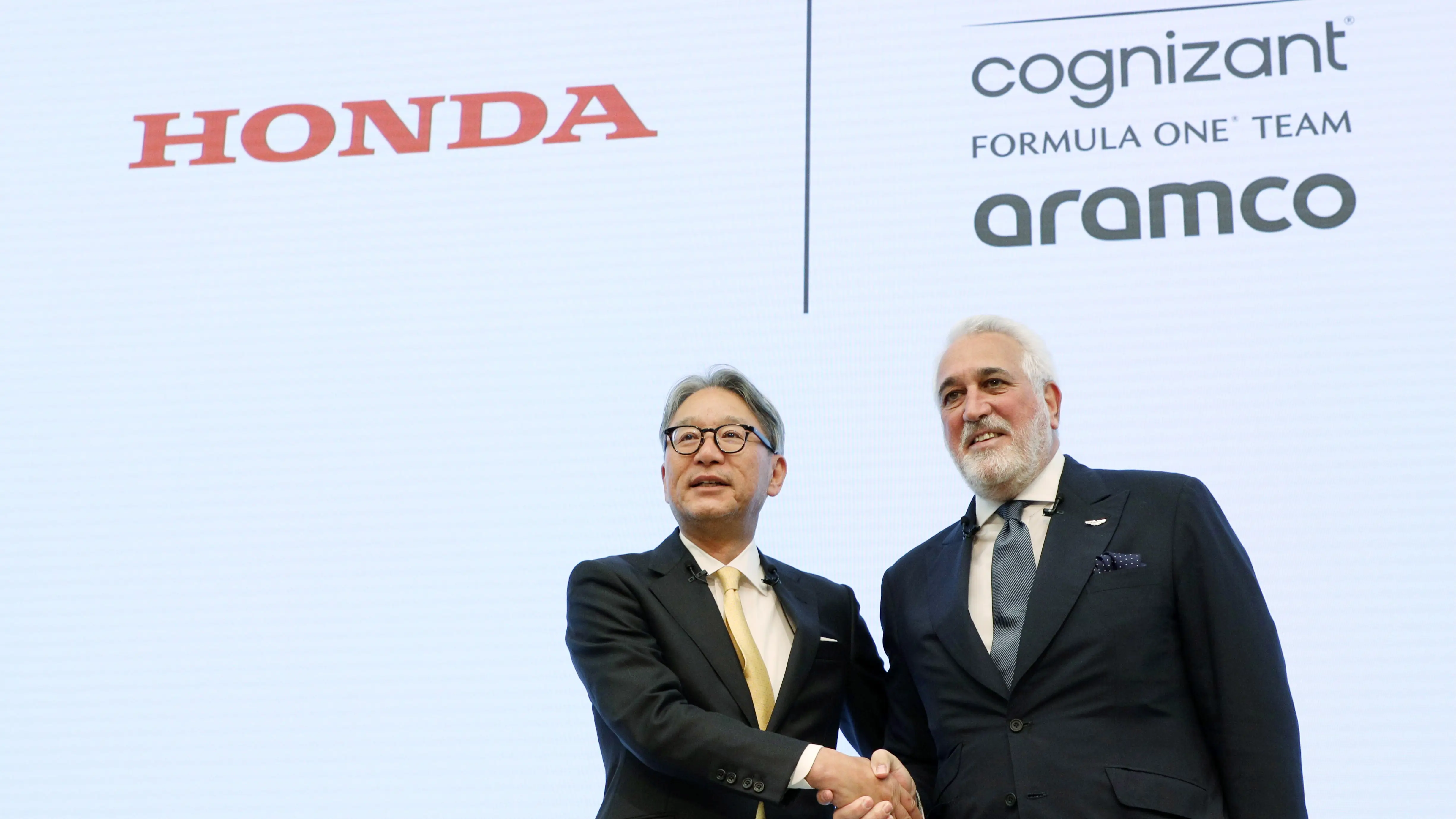 Toshihiro Mibe y Lawrence Stroll, presidentes de Honda y Aston Martin Toshihiro Mibe y Lawrence Stroll, presidentes de Honda y Aston Martin
