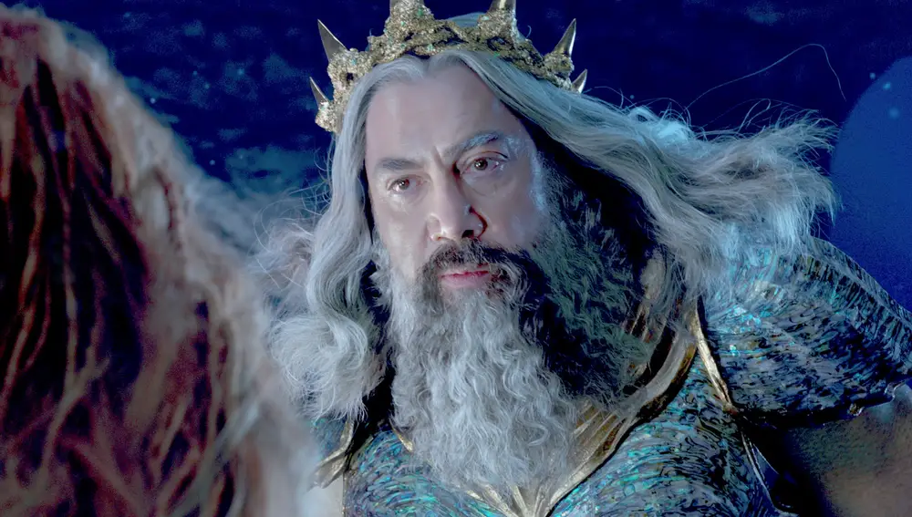 Javier Bardem como el Rey tritón en 'La Sirenita'