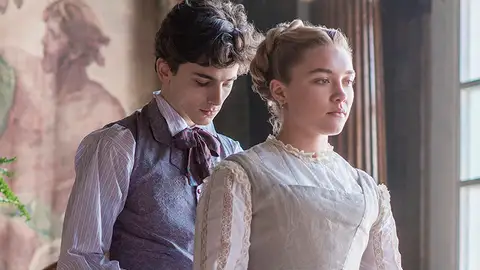 Florence Pugh y Timothée Chalamet en 'Mujercitas' Florence Pugh y Timothée Chalamet en 'Mujercitas'