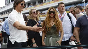 Tom Cruise y Shakira en el GP de Miami