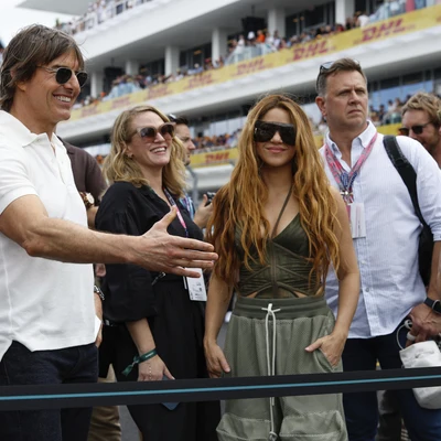 Tom Cruise y Shakira en el GP de Miami