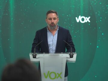 Santiago Abascal en la sede de Vox