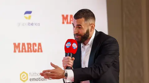 Karim Benzema, en el acto en el que ha recibido el Marca Leyenda Karim Benzema, en el acto en el que ha recibido el Marca Leyenda