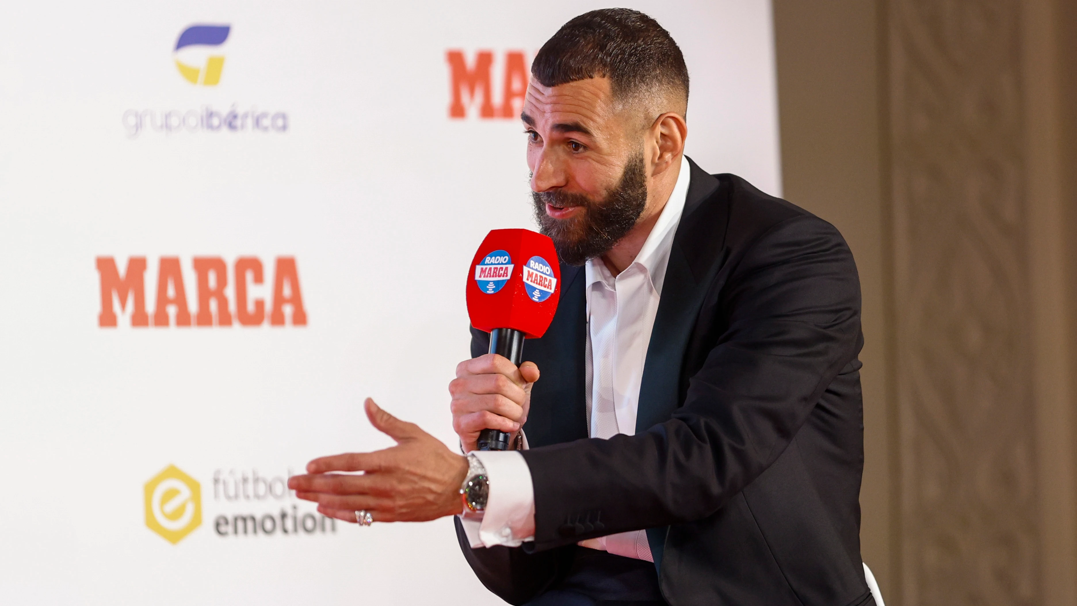 Karim Benzema, en el acto en el que ha recibido el Marca Leyenda Karim Benzema, en el acto en el que ha recibido el Marca Leyenda