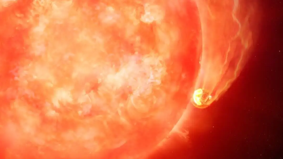 Imagen de una estrella engullendo a un planeta Imagen de una estrella engullendo a un planeta