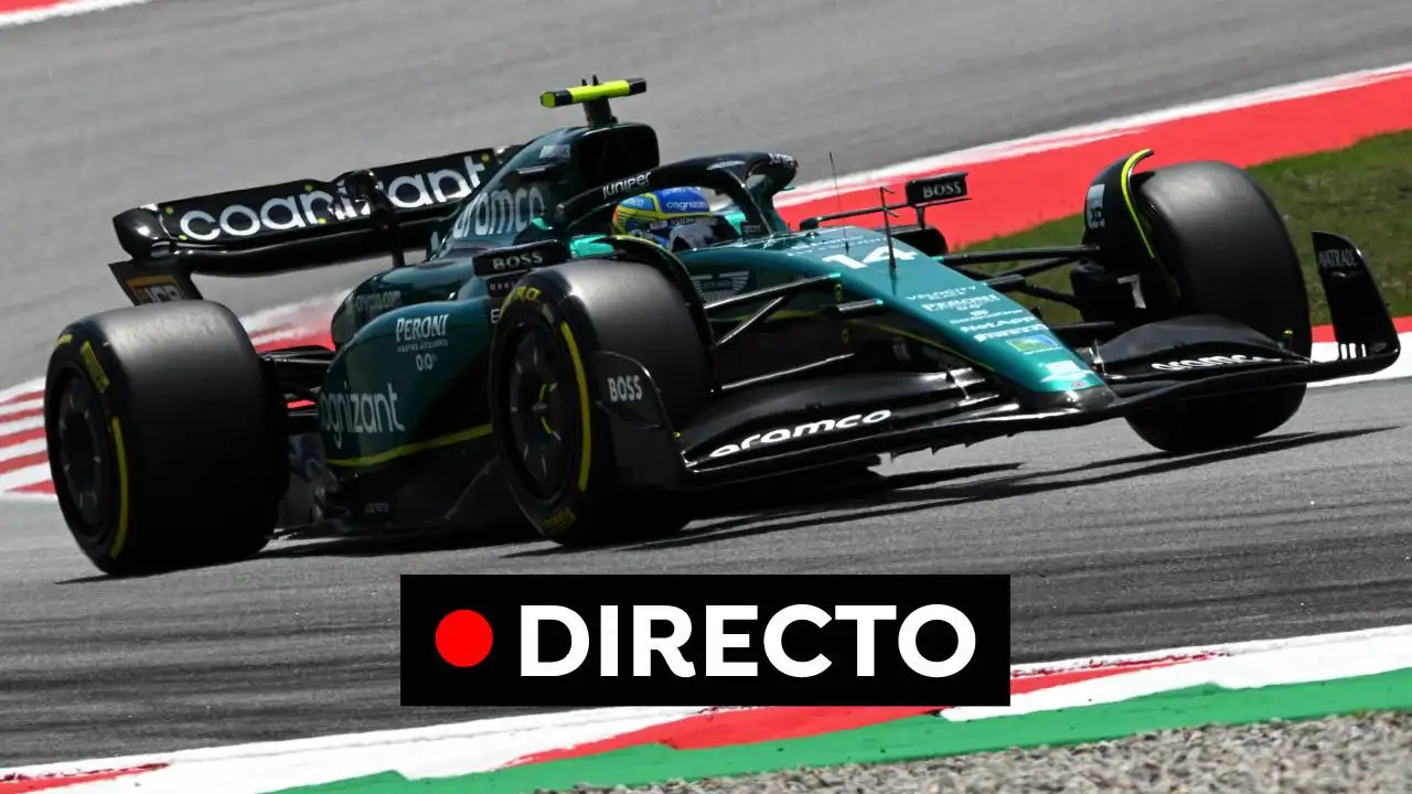 Fernando Alonso en el AM23 en el circuito de Montmeló, GP de España 2023 Fernando Alonso en el AM23 en el circuito de Montmeló, GP de España 2023
