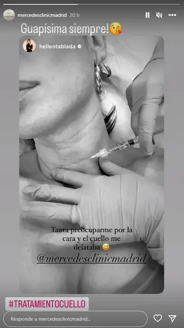 Elena Tablada se hace un tratamiento en el cuello Elena Tablada se hace un tratamiento en el cuello