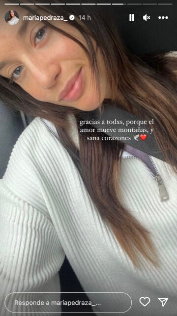 María Pedraza agradece el apoyo recibido tras la muerte de su padre