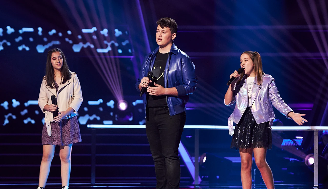 Ibone, Joel y Layna crean un gran musical en el escenario de ‘La Voz Kids’ con ‘Rewrite the stars’