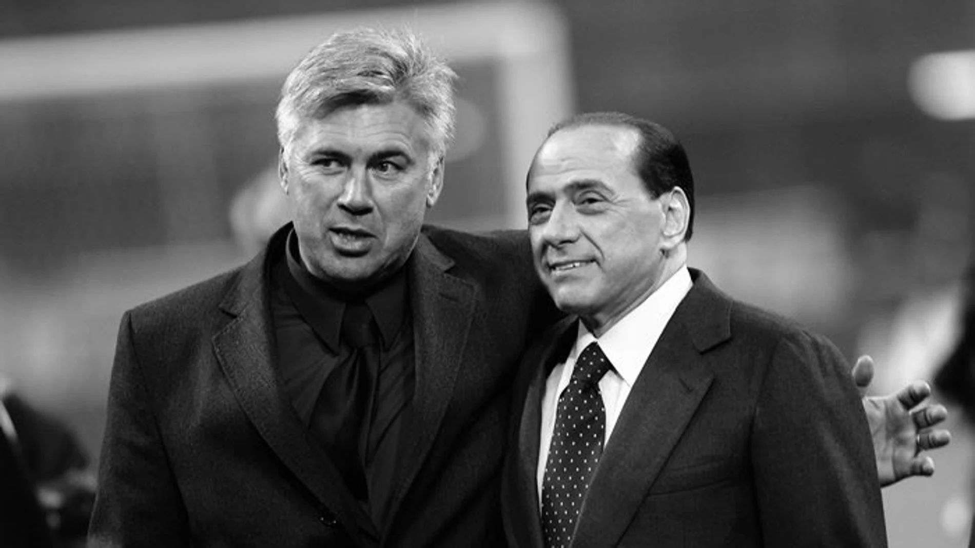 Carlo Ancelotti y Silvio Berlusconi