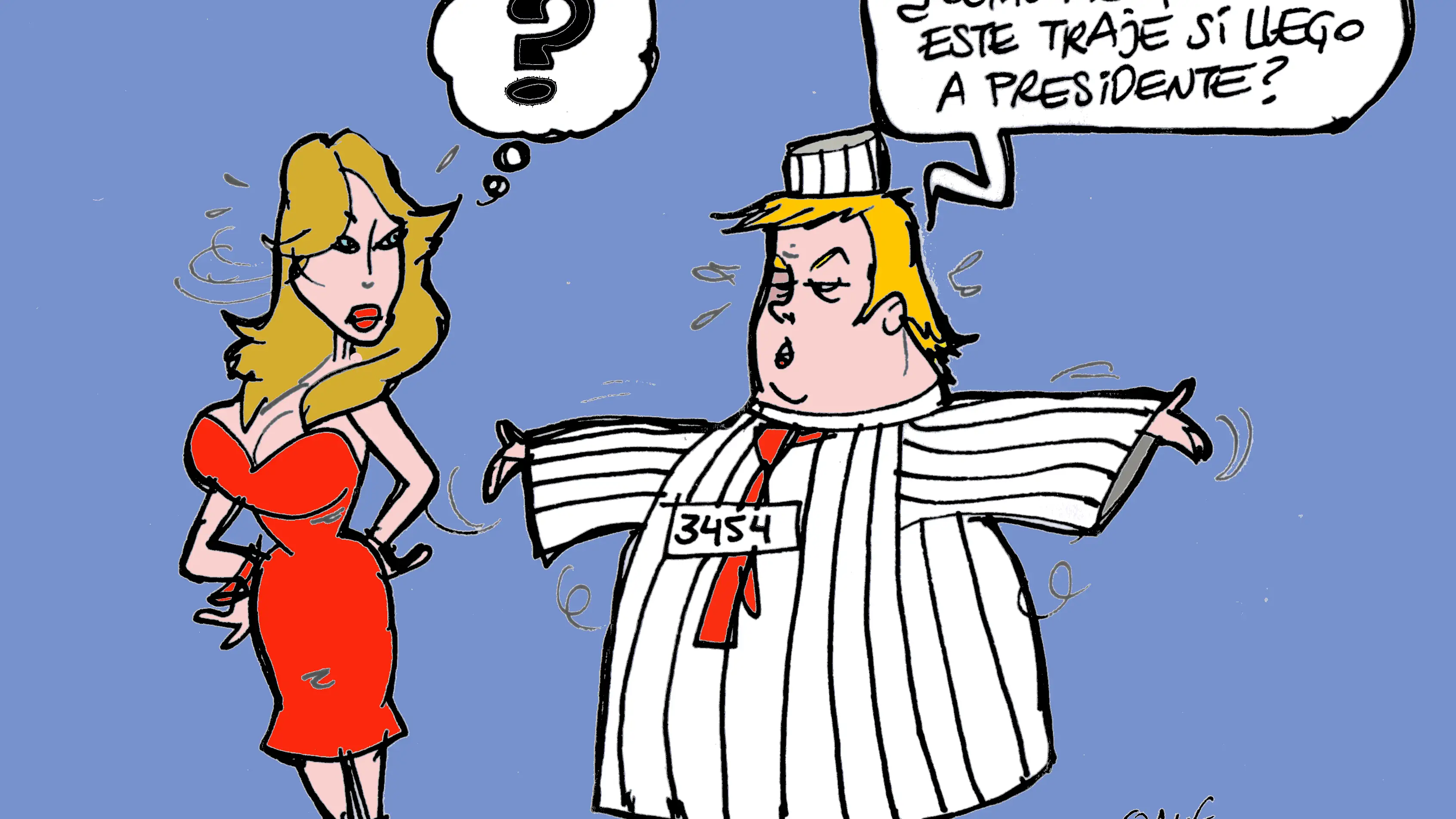 Vi&ntilde;eta gr&aacute;fica de Alfredo Boto-Herv&aacute;s sobre el proceso judicial de Donald Trump