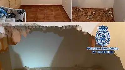 Imagen de doble pared donde encontraron el cadáver Imagen de doble pared donde encontraron el cadáver