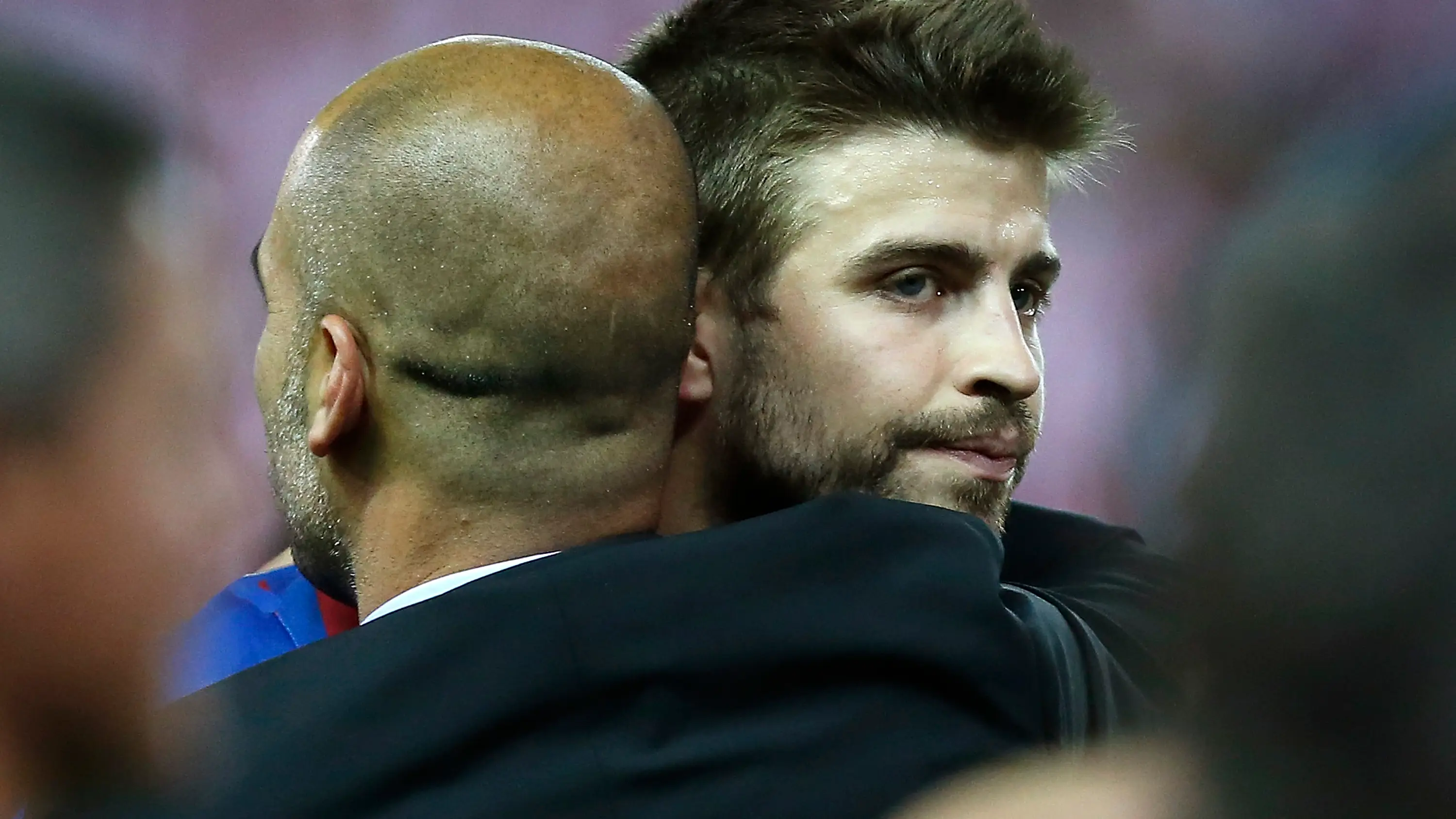 Guardiola y Piqué en la Copa del Rey 2012 Guardiola y Piqué en la Copa del Rey 2012
