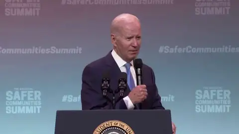 El presidente de Estados Unidos, Joe Biden, durante su discurso