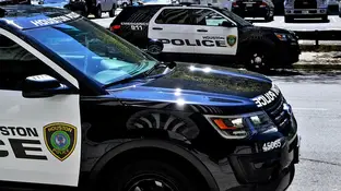 Imagen de archivo de un coche policial de Estados Unidos Imagen de archivo de un coche policial de Estados Unidos