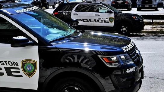 Imagen de archivo de un coche policial de Estados Unidos Imagen de archivo de un coche policial de Estados Unidos