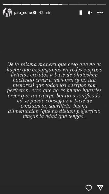 Paula Echevarría cree "que no es bueno hacerles creer que un cuerpo bonito o tonificado no se puede conseguir"