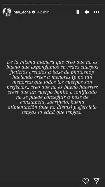 Paula Echevarría cree "que no es bueno hacerles creer que un cuerpo bonito o tonificado no se puede conseguir" Paula Echevarría cree "que no es bueno hacerles creer que un cuerpo bonito o tonificado no se puede conseguir"