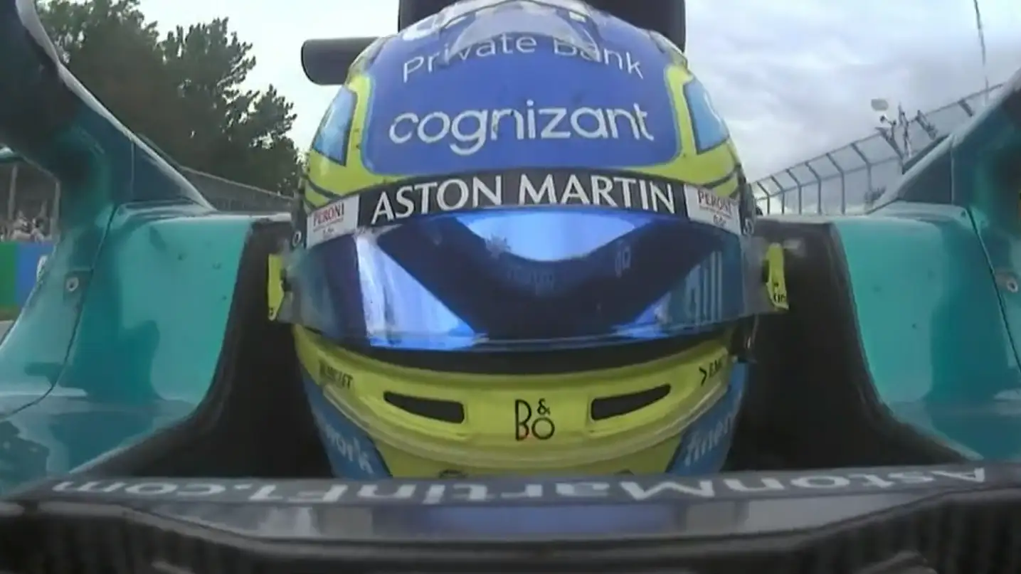 Fernando Alonso, a bordo del Aston Martin en Montreal