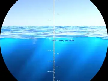 Aumento del nivel del mar según una animación de la Nasa 