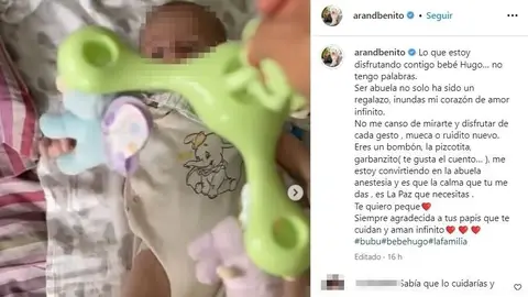 Arantxa de Benito comparte imágenes de su nieto Hugo Arantxa de Benito comparte imágenes de su nieto Hugo