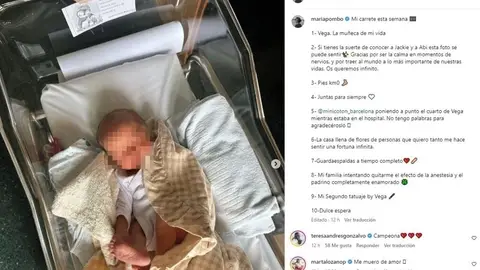 Vega, la hija de María Pombo y Pablo Castellano Vega, la hija de María Pombo y Pablo Castellano